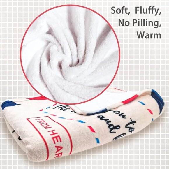 Gifts for Mom Soft Fleece Throw Blanket From DaughterSon Butterfly Letter Design - Picture 6 of 9